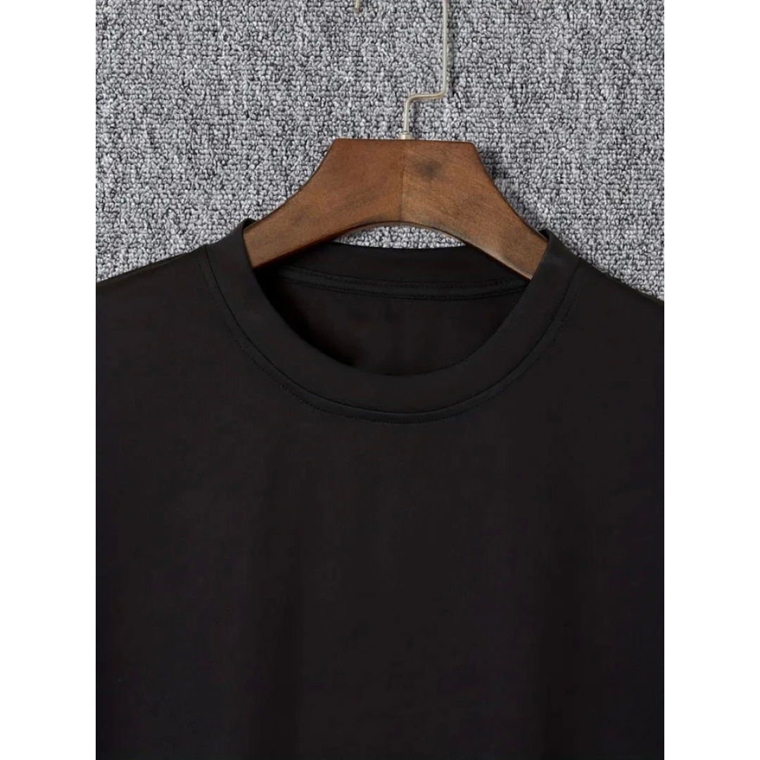 Baskılı Oversize Bisiklet Yaka T-shirt - Siyah 158857 Baskılı Oversize Bisiklet Yaka T-shirt - Siyah 158857