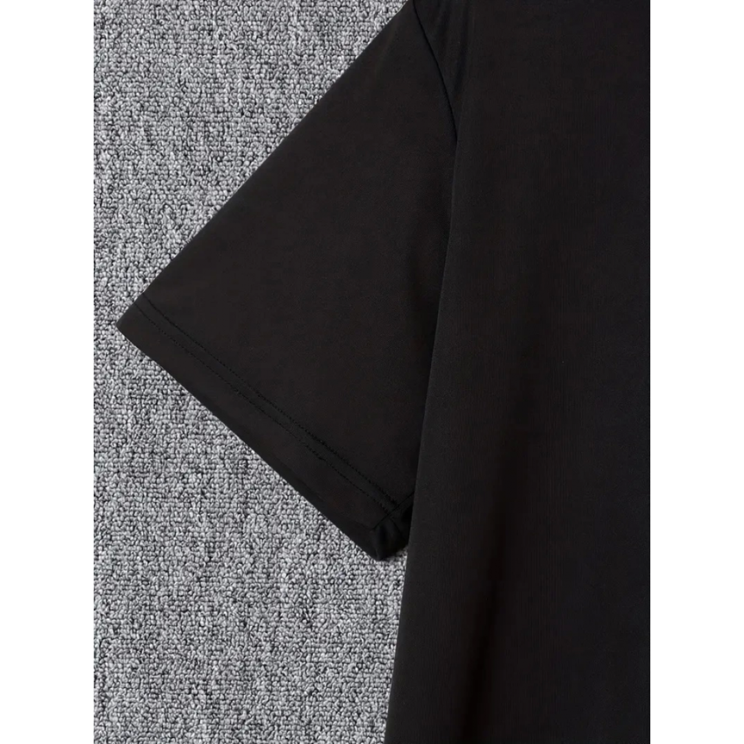 Baskılı Oversize Bisiklet Yaka T-shirt - Siyah 158857 Baskılı Oversize Bisiklet Yaka T-shirt - Siyah 158857