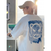 Baskılı Oversize Bisiklet Yaka T-shirt - Beyaz 158900