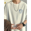 Baskılı Oversize Bisiklet Yaka T-shirt - Beyaz 158900