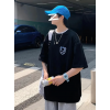 Baskılı Oversize Bisiklet Yaka T-shirt - Siyah 158901 Baskılı Oversize Bisiklet Yaka T-shirt - Siyah 158901