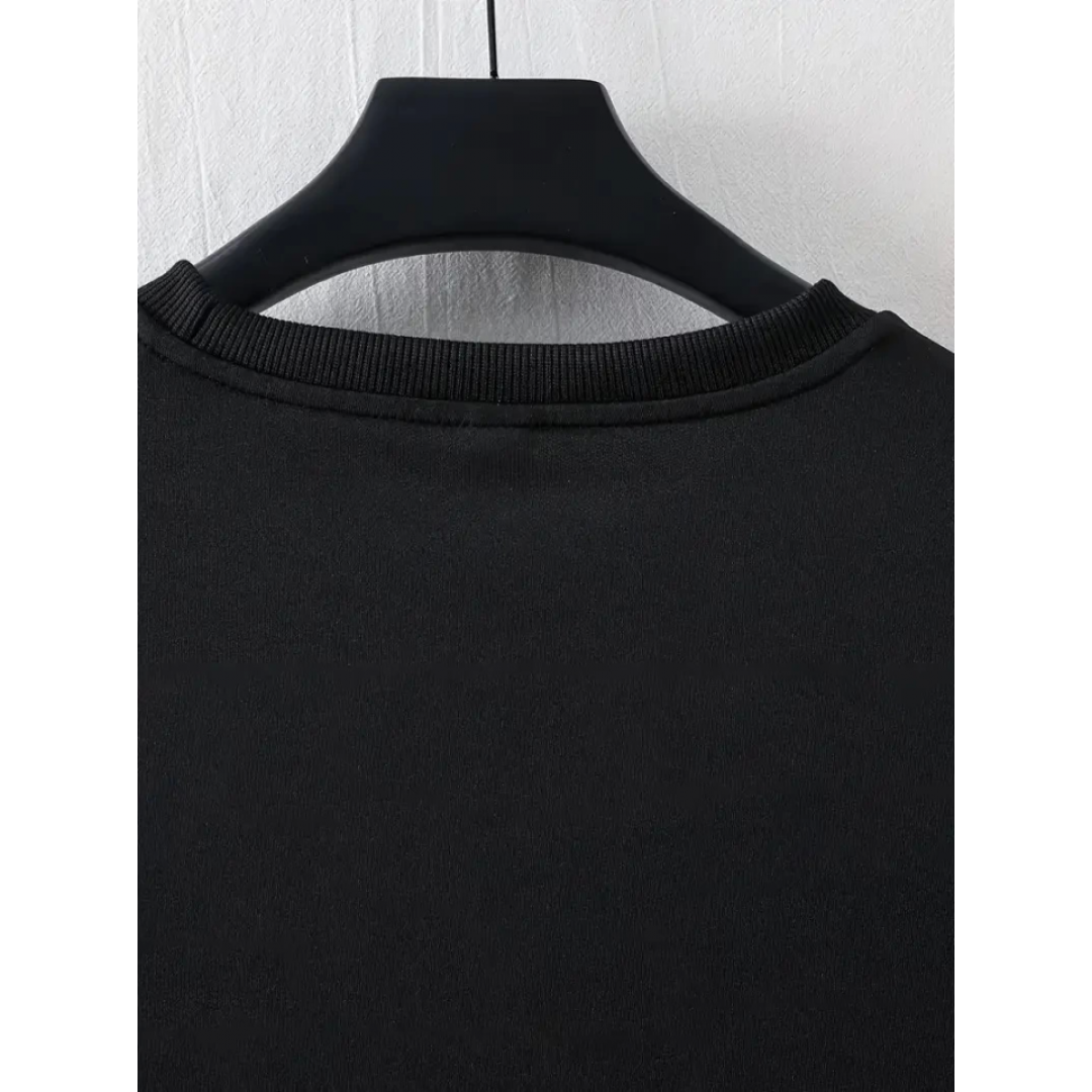 Baskılı Oversize Bisiklet Yaka T-shirt - Siyah 158902 Baskılı Oversize Bisiklet Yaka T-shirt - Siyah 158902