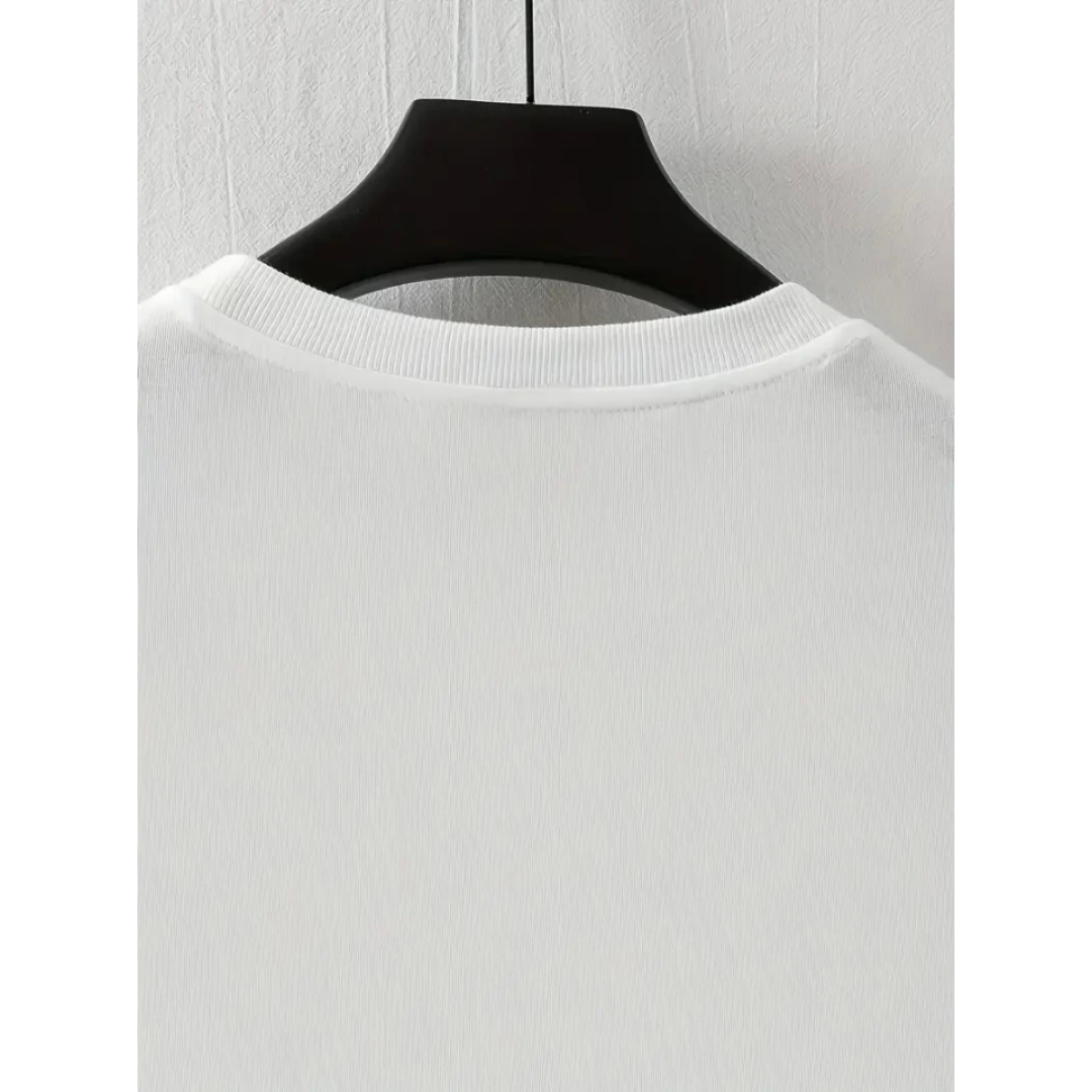 Baskılı Oversize Bisiklet Yaka T-shirt - Beyaz 158903 Baskılı Oversize Bisiklet Yaka T-shirt - Beyaz 158903