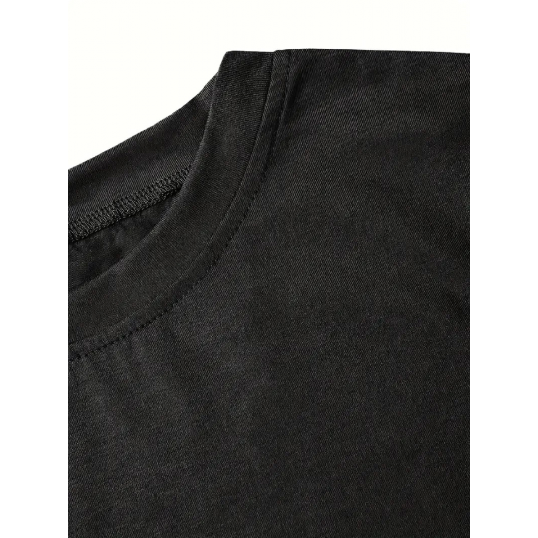 Fiyonk Baskılı Siyah Oversize Unisex T-shirt- Siyah 158921