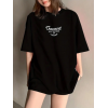 Thousand Baskılı Oversize Bisiklet Yaka T-shirt - Siyah 158926 Thousand Baskılı Oversize Bisiklet Yaka T-shirt - Siyah 158926