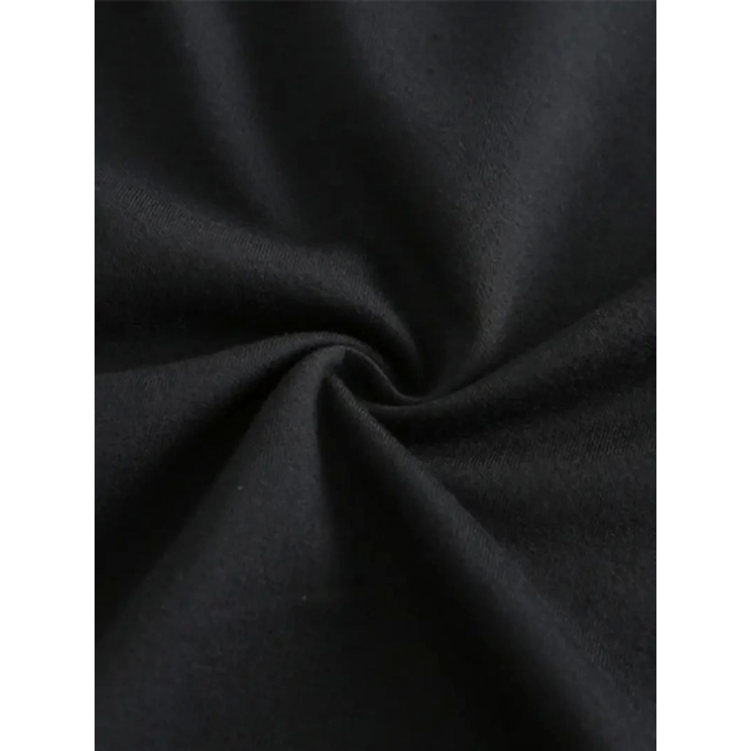 Baskılı Oversize Bisiklet Yaka T-shirt - Siyah 158928