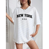 New York Baskılı Oversize Bisiklet Yaka T-shirt - Beyaz 158929 New York Baskılı Oversize Bisiklet Yaka T-shirt - Beyaz 158929