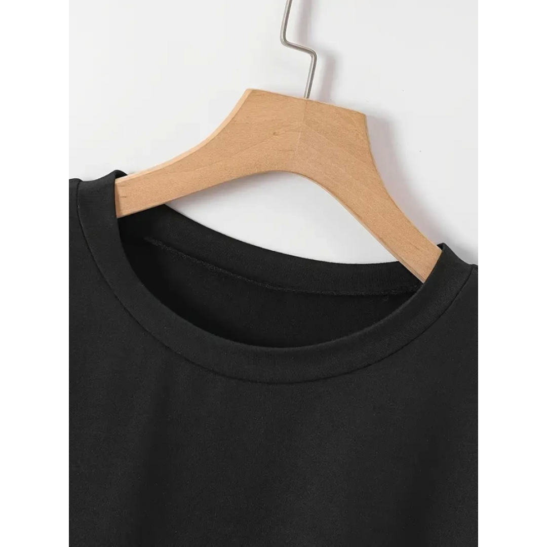 New York Baskılı Oversize Bisiklet Yaka T-shirt - Siyah - 158930 New York Baskılı Oversize Bisiklet Yaka T-shirt - Siyah - 158930