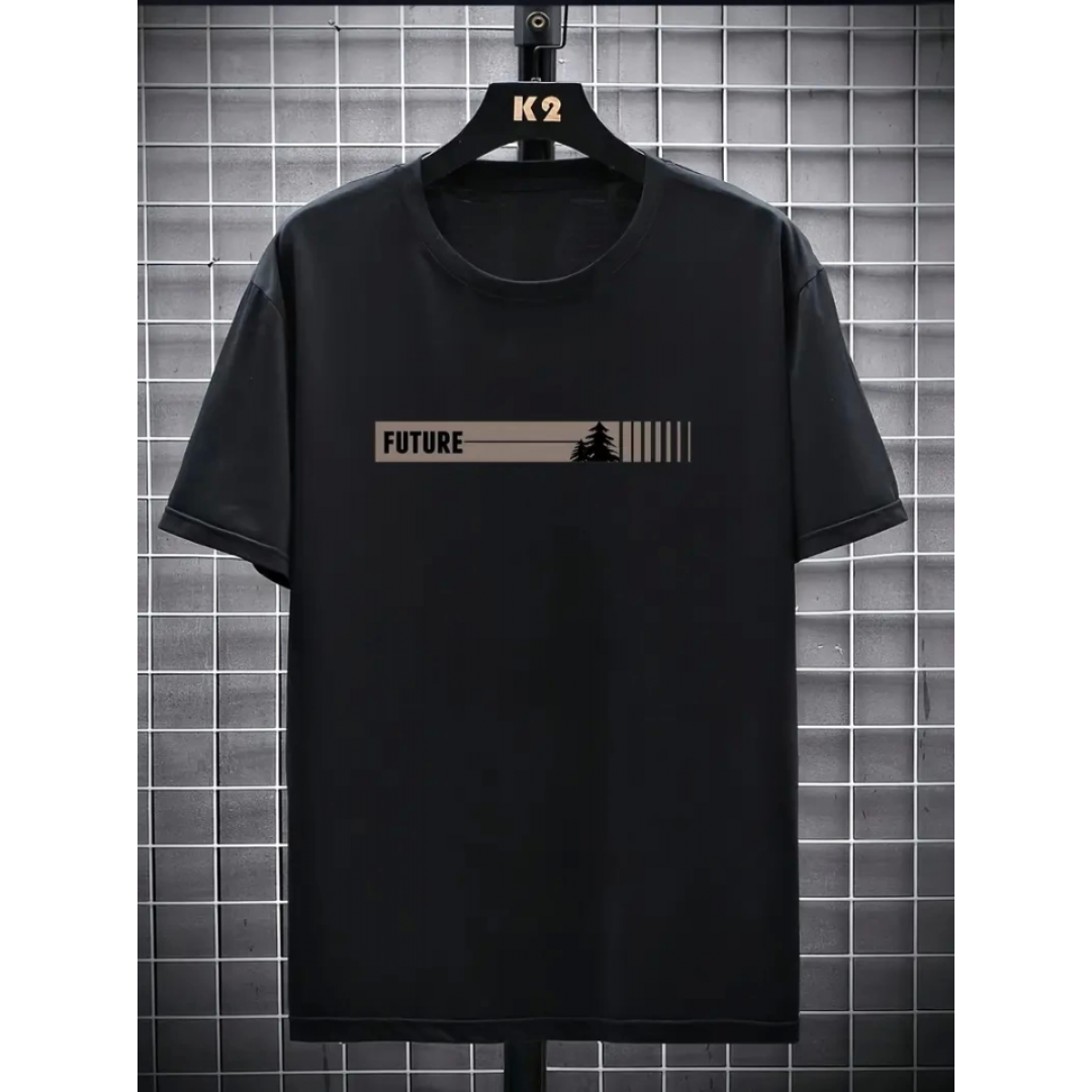 Baskılı Oversize Bisiklet Yaka T-shirt - Siyah - 158931 Baskılı Oversize Bisiklet Yaka T-shirt - Siyah - 158931
