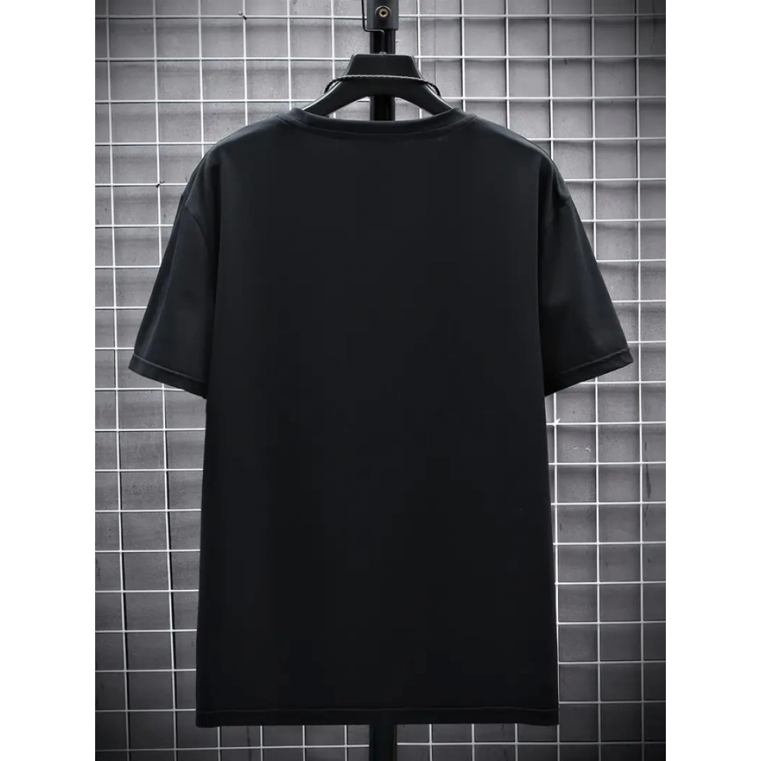 Baskılı Oversize Bisiklet Yaka T-shirt - Siyah - 158931 Baskılı Oversize Bisiklet Yaka T-shirt - Siyah - 158931