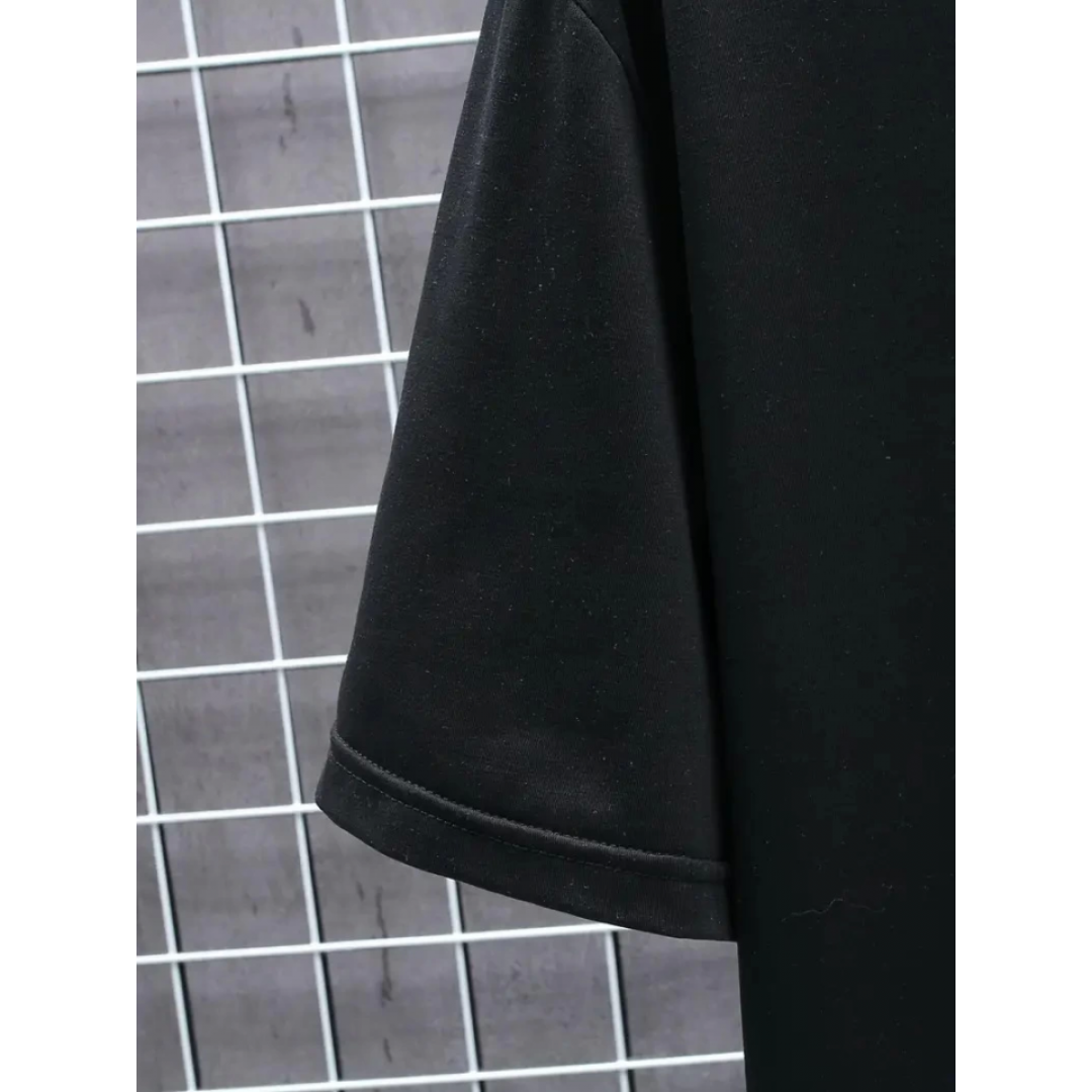 Baskılı Oversize Bisiklet Yaka T-shirt - Siyah - 158931 Baskılı Oversize Bisiklet Yaka T-shirt - Siyah - 158931