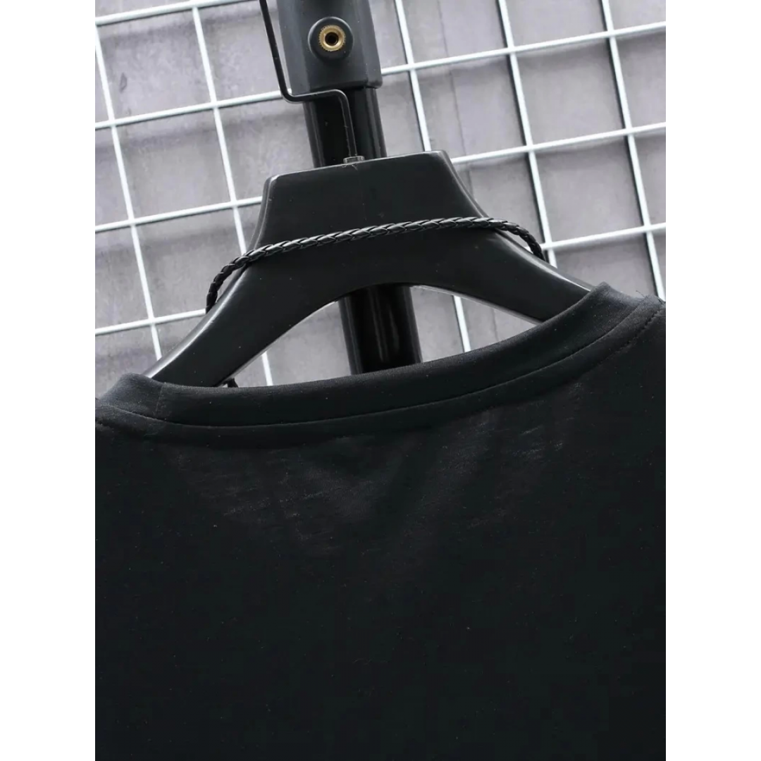 Baskılı Oversize Bisiklet Yaka T-shirt - Siyah - 158931 Baskılı Oversize Bisiklet Yaka T-shirt - Siyah - 158931