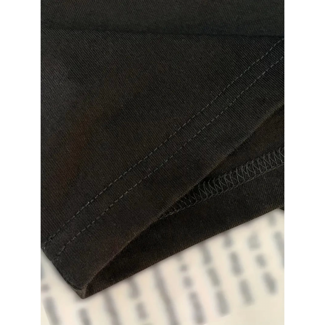 Baskılı Oversize Bisiklet Yaka T-shirt - Siyah 158932 Baskılı Oversize Bisiklet Yaka T-shirt - Siyah 158932