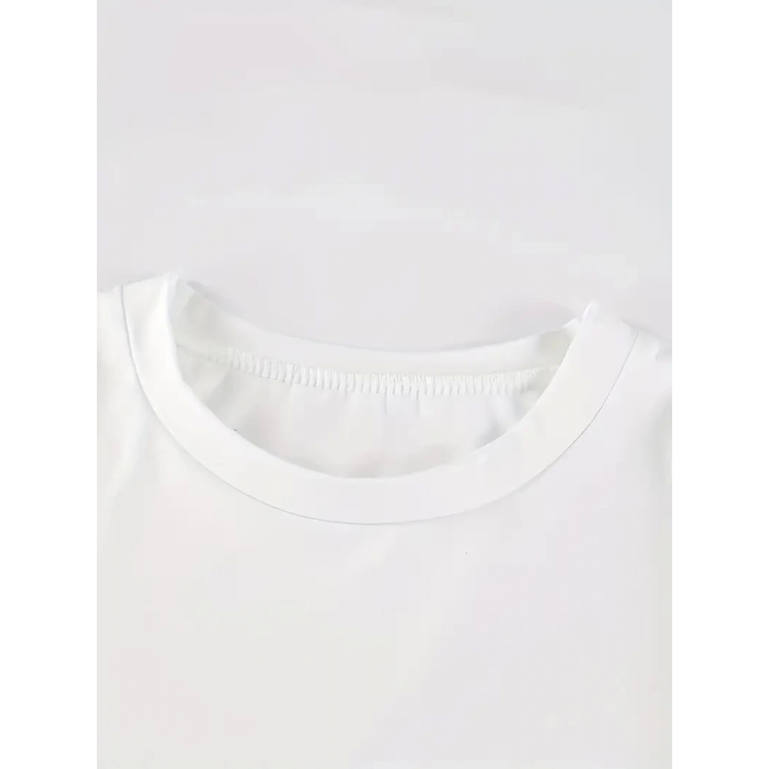 Baskılı Oversize Bisiklet Yaka T-shirt - Beyaz 158933 Baskılı Oversize Bisiklet Yaka T-shirt - Beyaz 158933