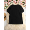 Baskılı Oversize Bisiklet Yaka T-shirt - Siyah 158934