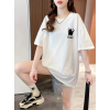 Baskılı Oversize Bisiklet Yaka T-shirt - Beyaz 158939 Baskılı Oversize Bisiklet Yaka T-shirt - Beyaz 158939