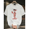 Baskılı Oversize Bisiklet Yaka T-shirt - Beyaz - 158941 Baskılı Oversize Bisiklet Yaka T-shirt - Beyaz - 158941