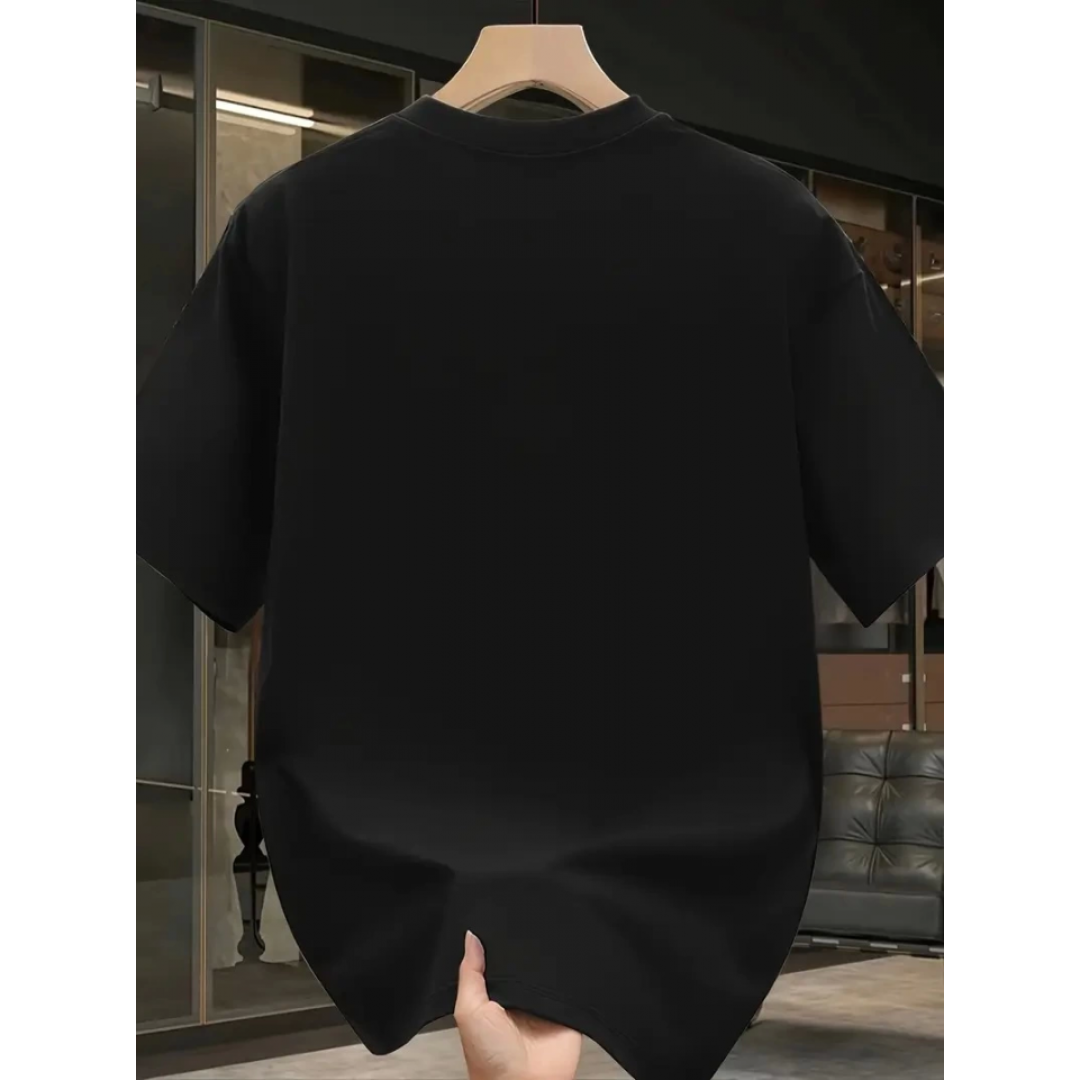 Baskılı Oversize Bisiklet Yaka T-shirt - Siyah - 158942 Baskılı Oversize Bisiklet Yaka T-shirt - Siyah - 158942