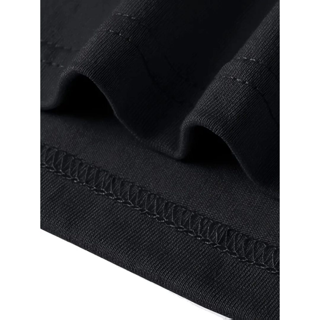 Baskılı Oversize Bisiklet Yaka T-shirt - Siyah - 158942 Baskılı Oversize Bisiklet Yaka T-shirt - Siyah - 158942