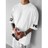 Baskılı Oversize Bisiklet Yaka T-shirt - Beyaz - 158943 Baskılı Oversize Bisiklet Yaka T-shirt - Beyaz - 158943