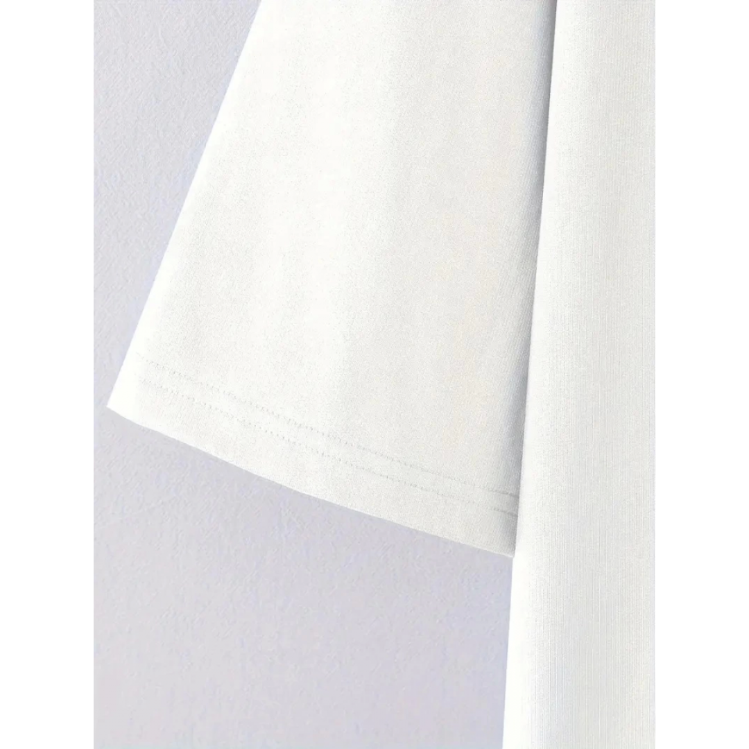 Baskılı Oversize Bisiklet Yaka T-shirt - Beyaz - 158943 Baskılı Oversize Bisiklet Yaka T-shirt - Beyaz - 158943