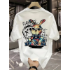 Baskılı Oversize Bisiklet Yaka T-shirt - Beyaz - 158948 Baskılı Oversize Bisiklet Yaka T-shirt - Beyaz - 158948