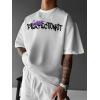 Baskılı Oversize Bisiklet Yaka T-shirt - Beyaz - 158949 Baskılı Oversize Bisiklet Yaka T-shirt - Beyaz - 158949
