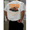 Baskılı Oversize Bisiklet Yaka T-shirt - Beyaz - 158958 Baskılı Oversize Bisiklet Yaka T-shirt - Beyaz - 158958