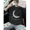 Baskılı Oversize Bisiklet Yaka T-shirt - Siyah 158969 Baskılı Oversize Bisiklet Yaka T-shirt - Siyah 158969