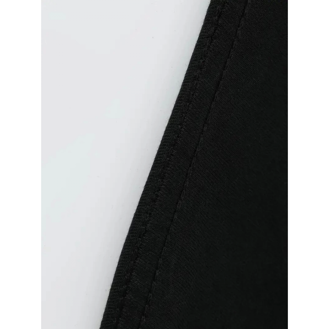Baskılı Oversize Bisiklet Yaka T-shirt - Siyah 158969 Baskılı Oversize Bisiklet Yaka T-shirt - Siyah 158969