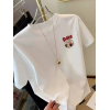 Baskılı Oversize Bisiklet Yaka T-shirt - Beyaz - 158974 Baskılı Oversize Bisiklet Yaka T-shirt - Beyaz - 158974