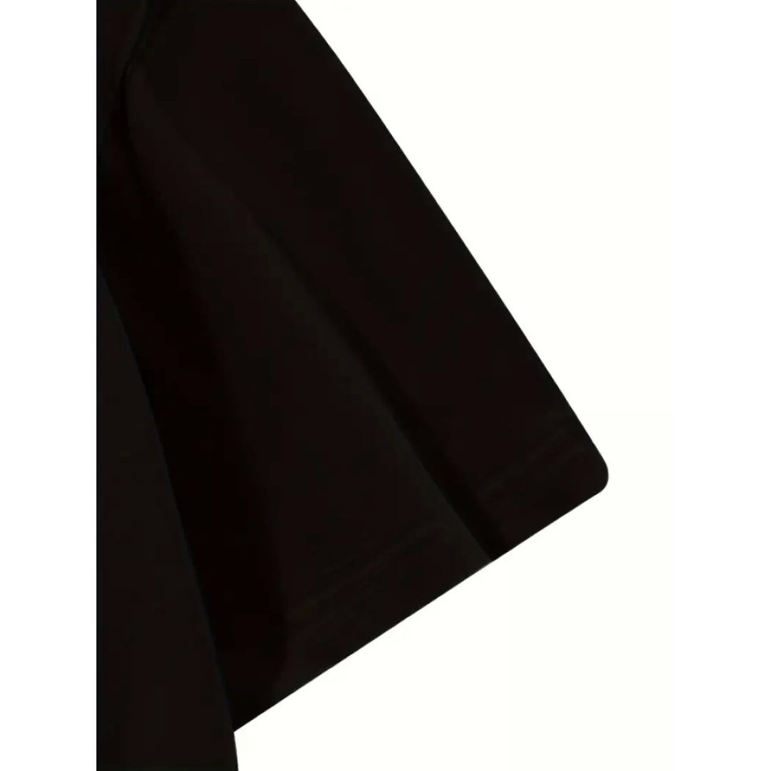 Baskılı Oversize Bisiklet Yaka T-shirt - Siyah - 158976 Baskılı Oversize Bisiklet Yaka T-shirt - Siyah - 158976
