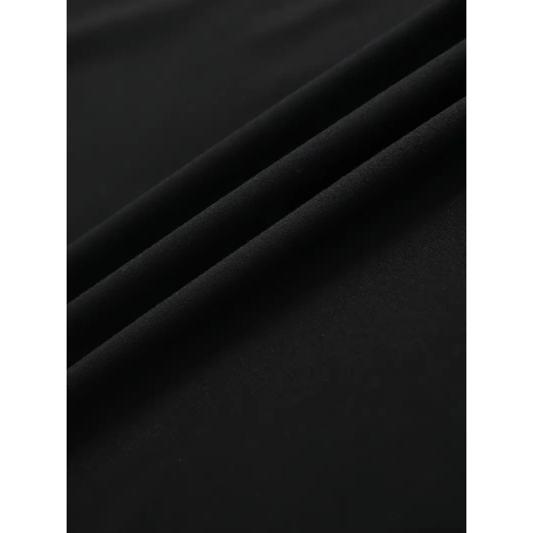 Baskılı Oversize Bisiklet Yaka T-shirt - Siyah 158978