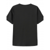Baskılı Oversize Bisiklet Yaka T-shirt - Siyah - 158984