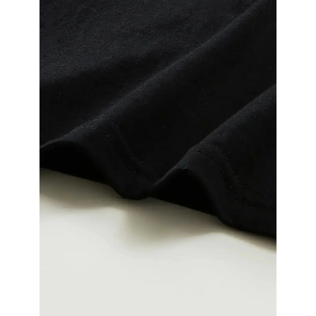 Baskılı Oversize Bisiklet Yaka T-shirt - Siyah 159021 Baskılı Oversize Bisiklet Yaka T-shirt - Siyah 159021