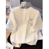 Baskılı Oversize Bisiklet Yaka T-shirt - Beyaz 159022