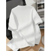 Baskılı Oversize Bisiklet Yaka T-shirt - Beyaz 159022