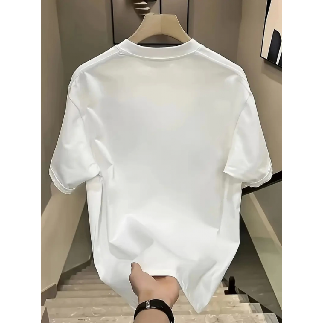 Baskılı Oversize Bisiklet Yaka T-shirt - Beyaz 159023 Baskılı Oversize Bisiklet Yaka T-shirt - Beyaz 159023