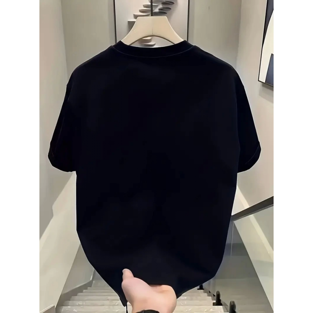 Baskılı Oversize Bisiklet Yaka T-shirt - Siyah 159024 Baskılı Oversize Bisiklet Yaka T-shirt - Siyah 159024