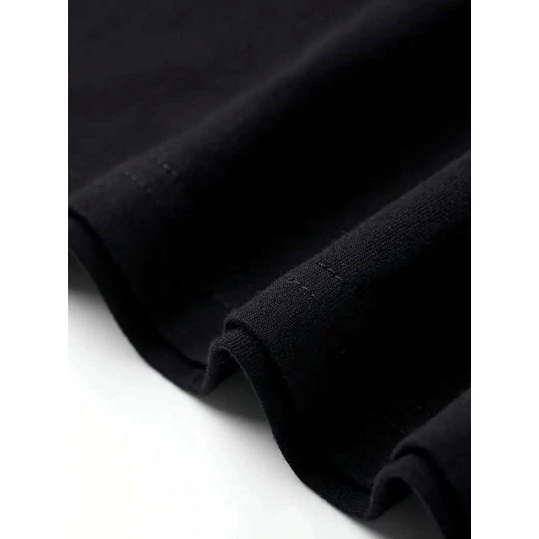 Baskılı Oversize Bisiklet Yaka T-shirt - Siyah 159025 Baskılı Oversize Bisiklet Yaka T-shirt - Siyah 159025