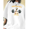 Baskılı Oversize Bisiklet Yaka T-shirt - Beyaz - 159031