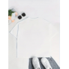 Baskılı Oversize Bisiklet Yaka T-shirt - Beyaz - 159031