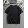 Erkek Dağ Grafikli Tişört, Yaz Için Büyük Beden Rahat T-shirt - Siyah 159034