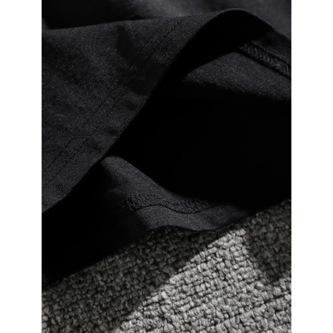 Erkek Dağ Grafikli Tişört, Yaz Için Büyük Beden Rahat T-shirt - Siyah 159034