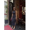 Osy Modal Yumuşak Dokulu Kumaş Bisiklet Yaka Sıfır Kolsuz Yırtmaçlı Uzun Elbise - Füme - 159401 Osy Modal Yumuşak Dokulu Kumaş Bisiklet Yaka Sıfır Kolsuz Yırtmaçlı Uzun Elbise - Füme - 159401