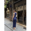 Osy Modal Yumuşak Dokulu Kumaş Bisiklet Yaka Sıfır Kolsuz Yırtmaçlı Uzun Elbise - Mavi - 159402 Osy Modal Yumuşak Dokulu Kumaş Bisiklet Yaka Sıfır Kolsuz Yırtmaçlı Uzun Elbise - Mavi - 159402