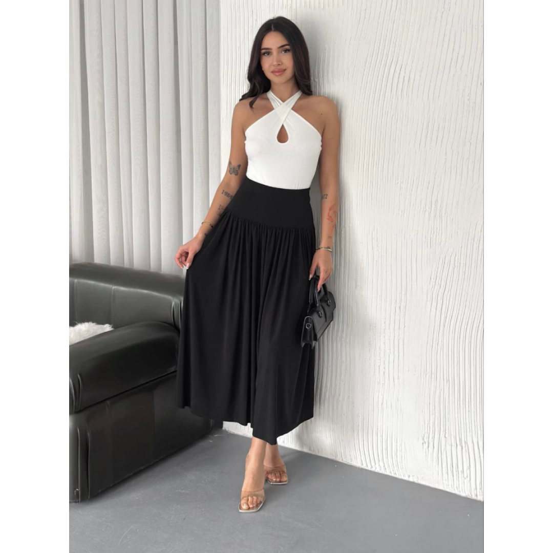 Sandy Uzun Yüksel Bel Etek - Siyah 159602 Sandy Uzun Yüksel Bel Etek - Siyah 159602