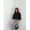 Crop Yakalı Gömlek Üç Çeyrek Sleeve Kol - Siyah 159603 Crop Yakalı Gömlek Üç Çeyrek Sleeve Kol - Siyah 159603