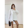 Yakalı Yandan Yırtmaçlı Gömlek - Beyaz 159797 Yakalı Yandan Yırtmaçlı Gömlek - Beyaz 159797