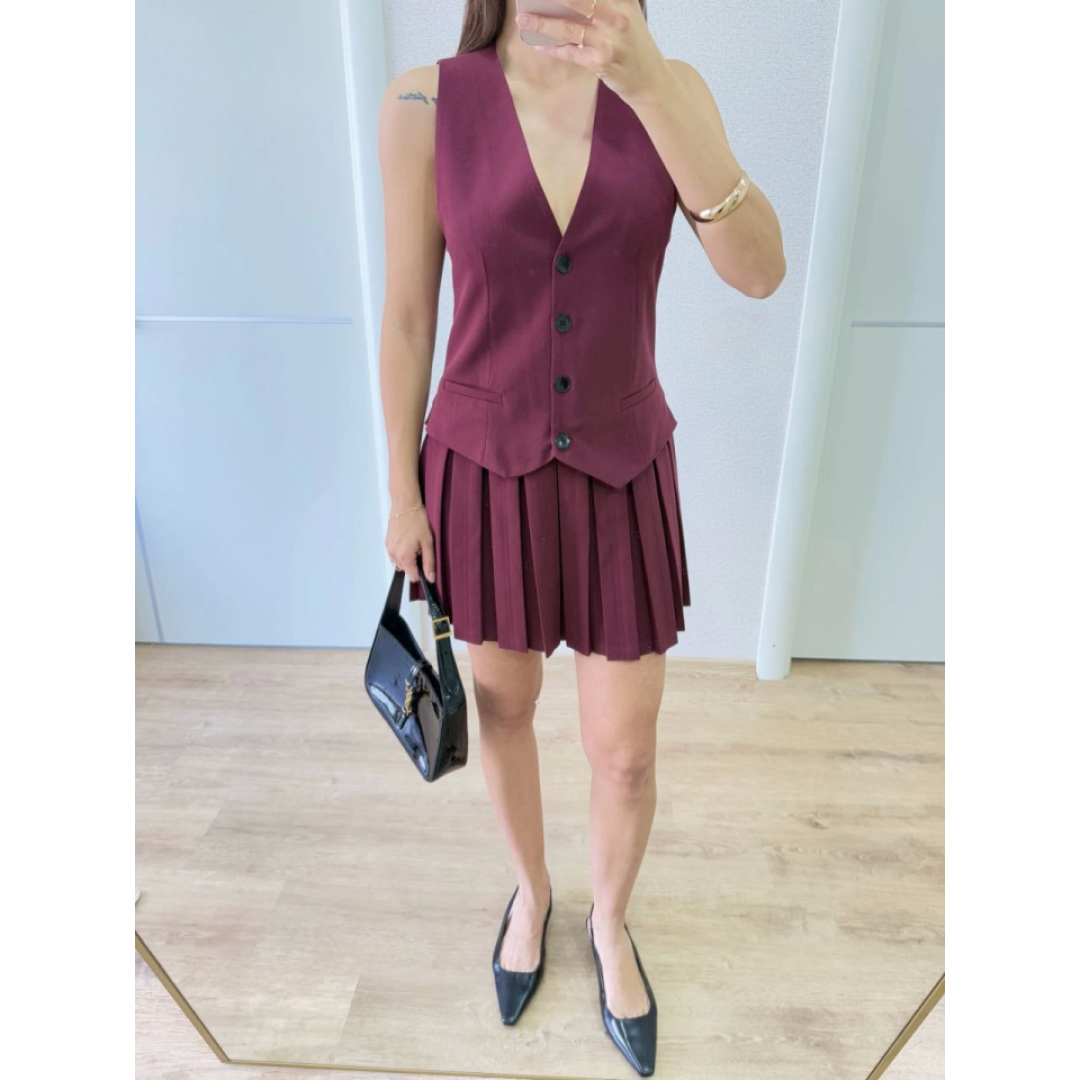 Takım Görünümlu Yelekli Mini Elbise- Bordo 159855 Takım Görünümlu Yelekli Mini Elbise- Bordo 159855